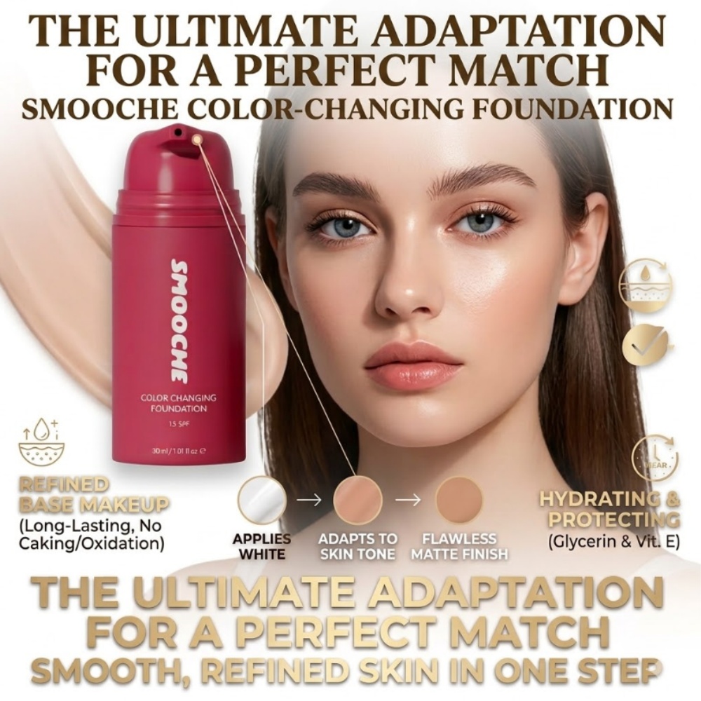 Concealer Full Coverage - SMOOCHE Color Changing Liquid Foundation Hydrating