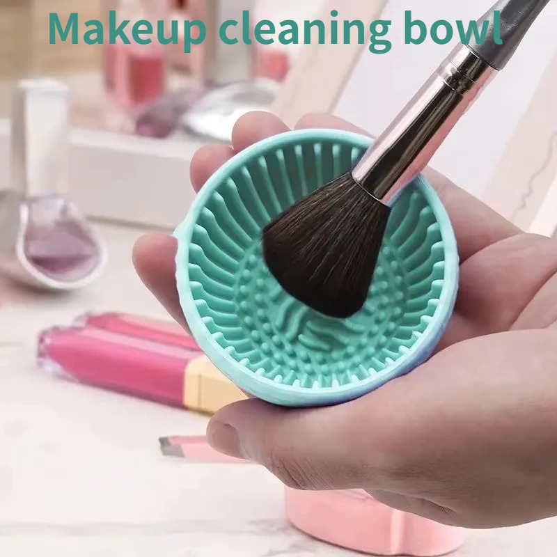Cosmetic Sponge - Soft Silicone Makeup Brush Cleaner Bowl