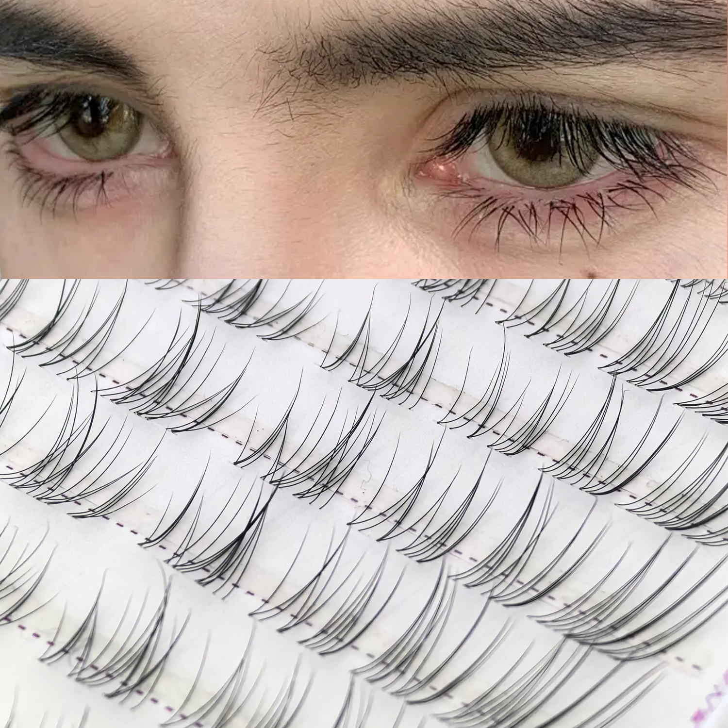False Eyelashes Natural - 80PCS Little Milk Fox Glue-Free False