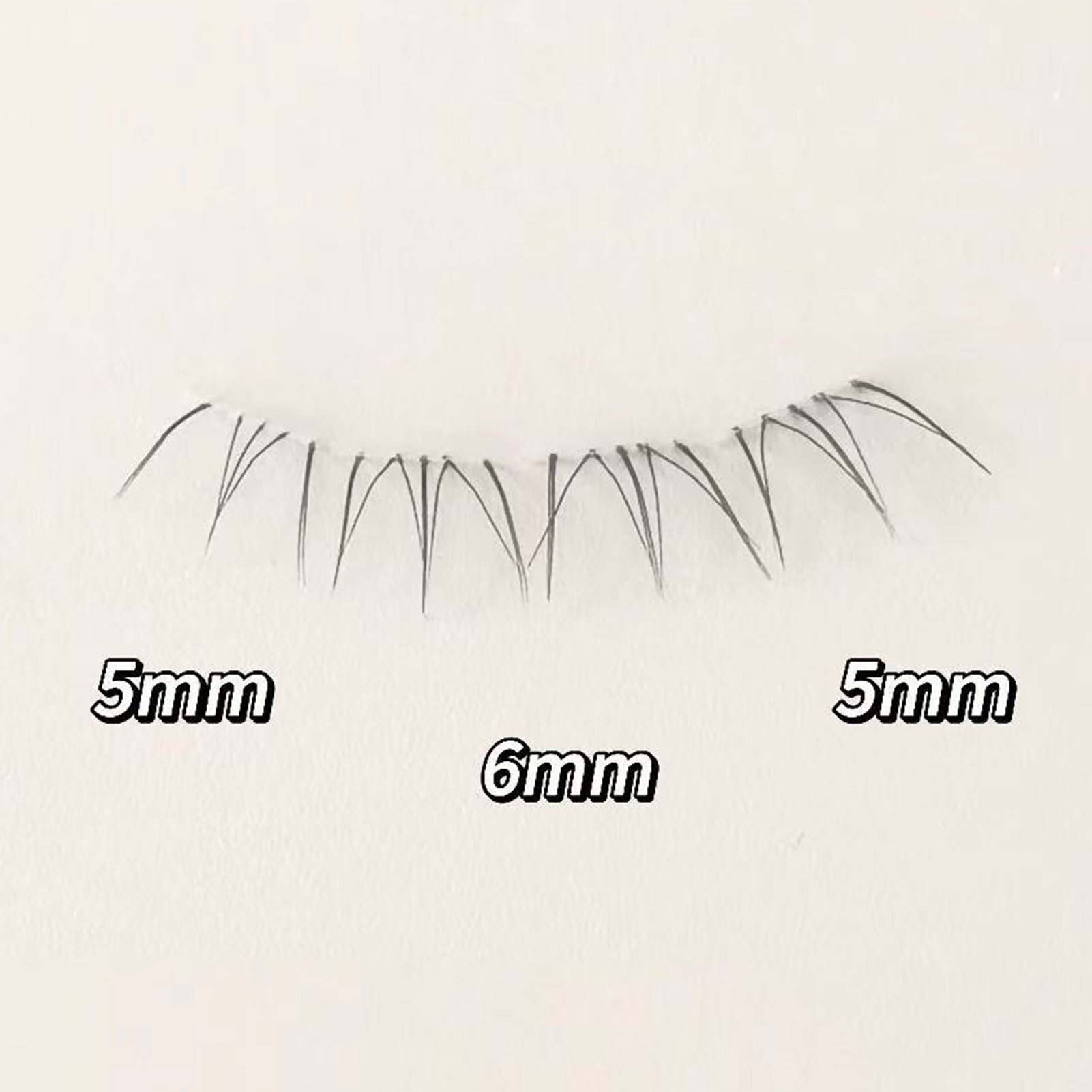 False Eyelashes Natural - Cat's Eye Bottom Lashes Transparent Band