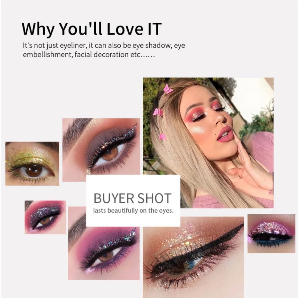 12pcs Glitter Eyeliner Set Lon - Eyeshadow Glitter Pigment avaliação e preço