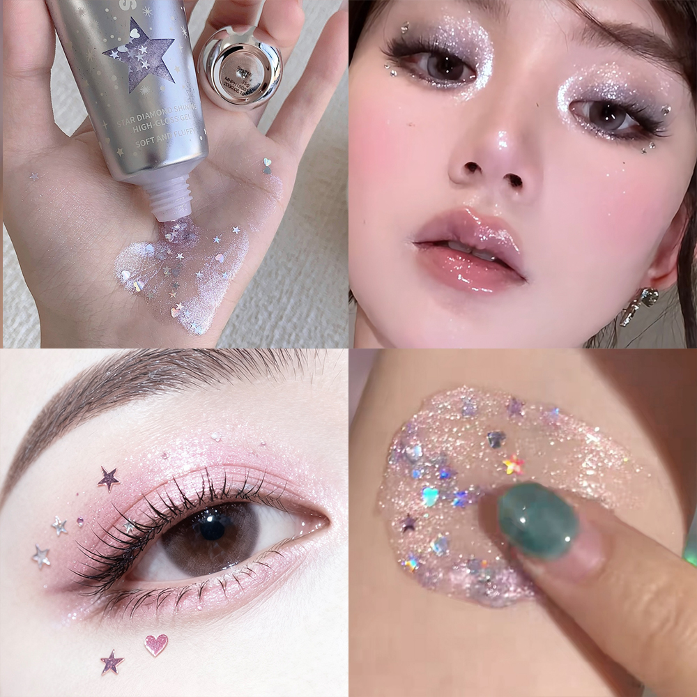 Star Heart Sequins Glitter Gel - Eyeshadow Glitter Pigment avaliação e preço