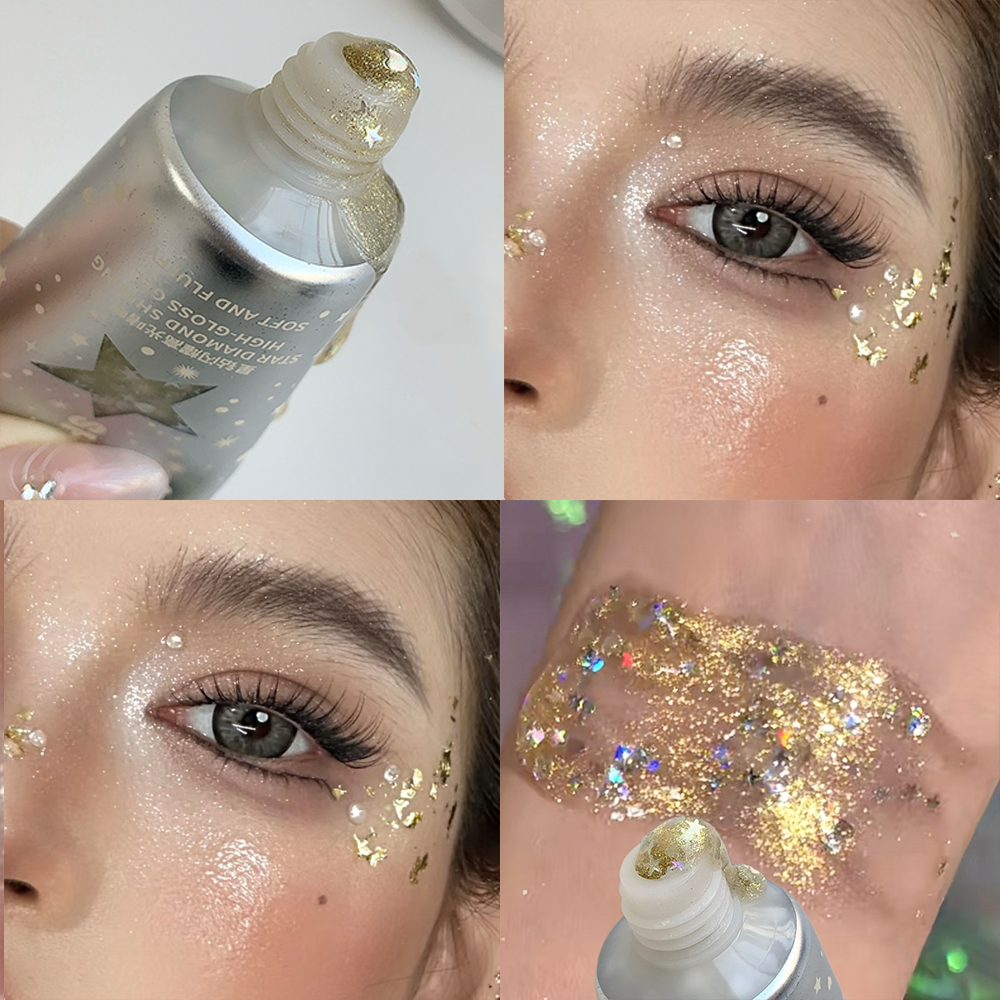 Star Heart Sequins Glitter Gel - Eyeshadow Glitter Pigment avaliação e preço