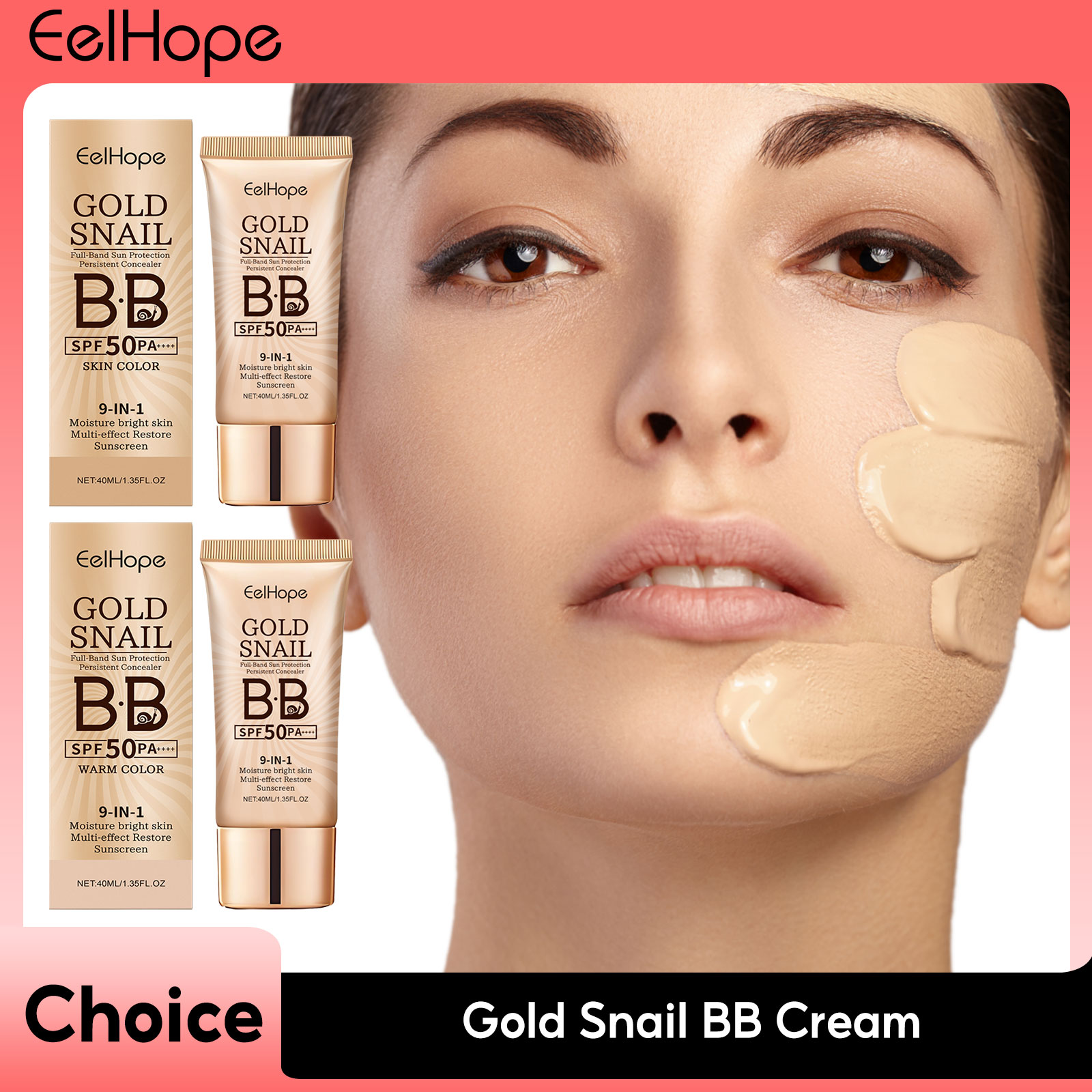 Gold Snail Sunscreen BB Cream  - Beauty Makeup Foundation avaliação e preço