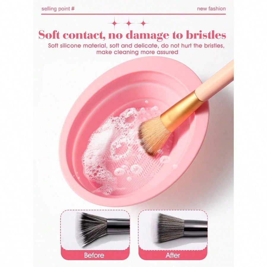 Makeup Brush Cleaner Bowl Sili - Cosmetic Sponge avaliação e preço
