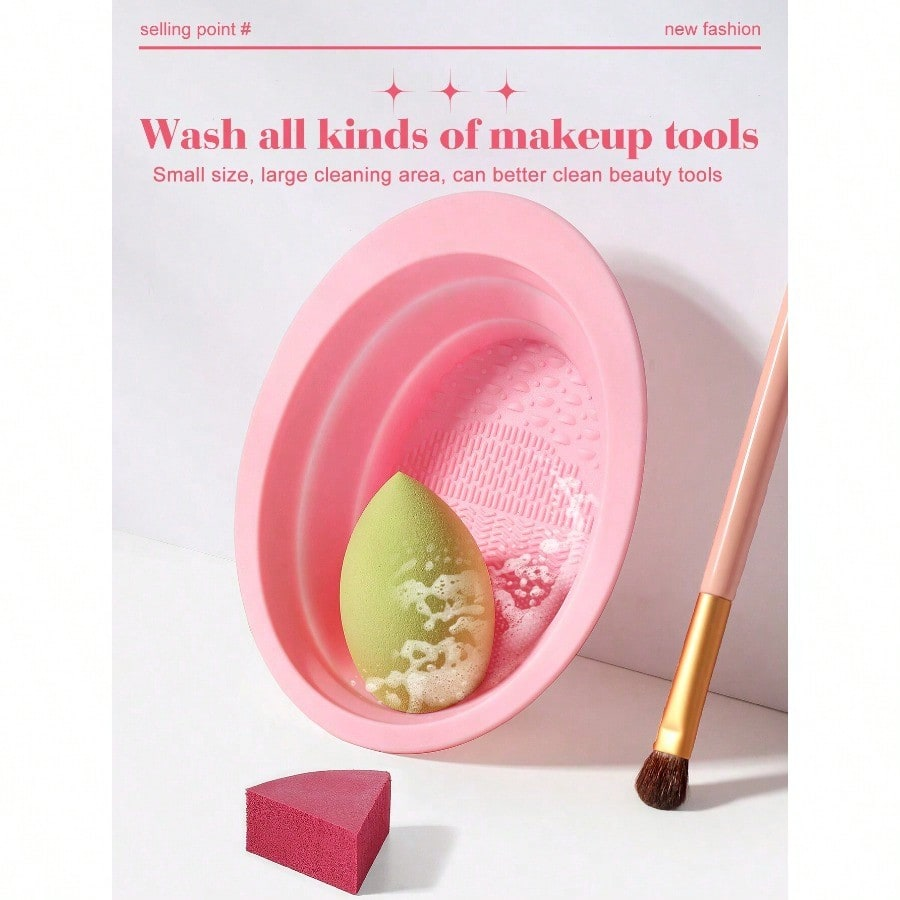 Makeup Brush Cleaner Bowl Sili - Cosmetic Sponge avaliação e preço