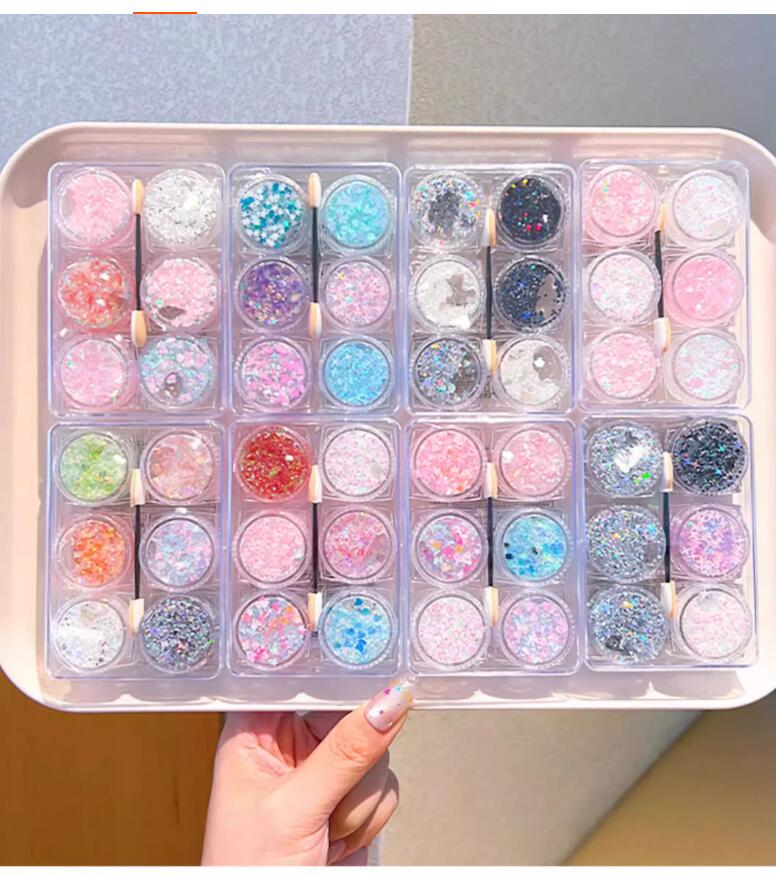 6 boxes Mermaid Sequins Glitte - Eyeshadow Glitter Pigment avaliação e preço