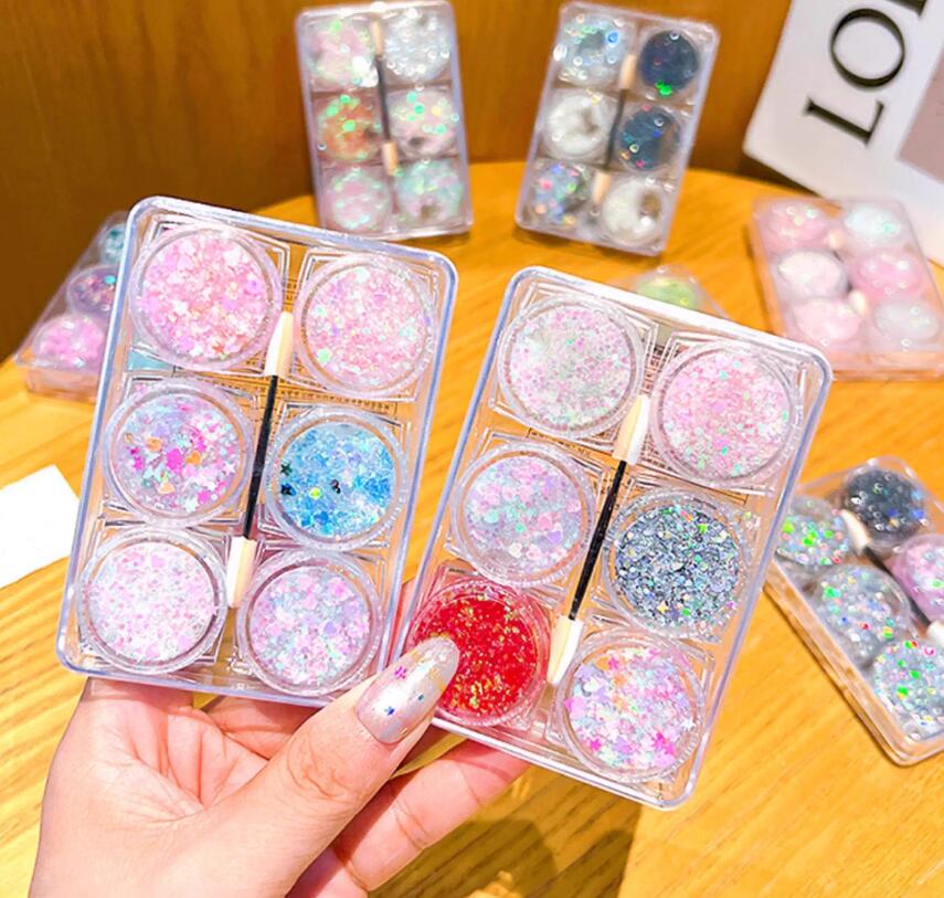 6 boxes Mermaid Sequins Glitte - Eyeshadow Glitter Pigment avaliação e preço