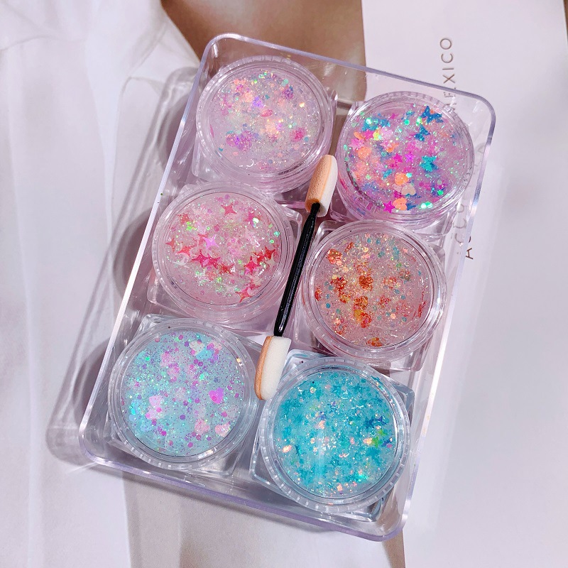 6 boxes Mermaid Sequins Glitte - Eyeshadow Glitter Pigment avaliação e preço