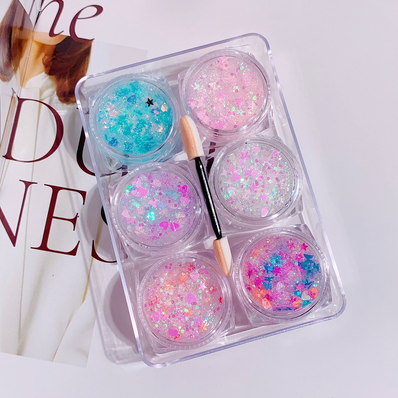 6 boxes Mermaid Sequins Glitte - Eyeshadow Glitter Pigment avaliação e preço