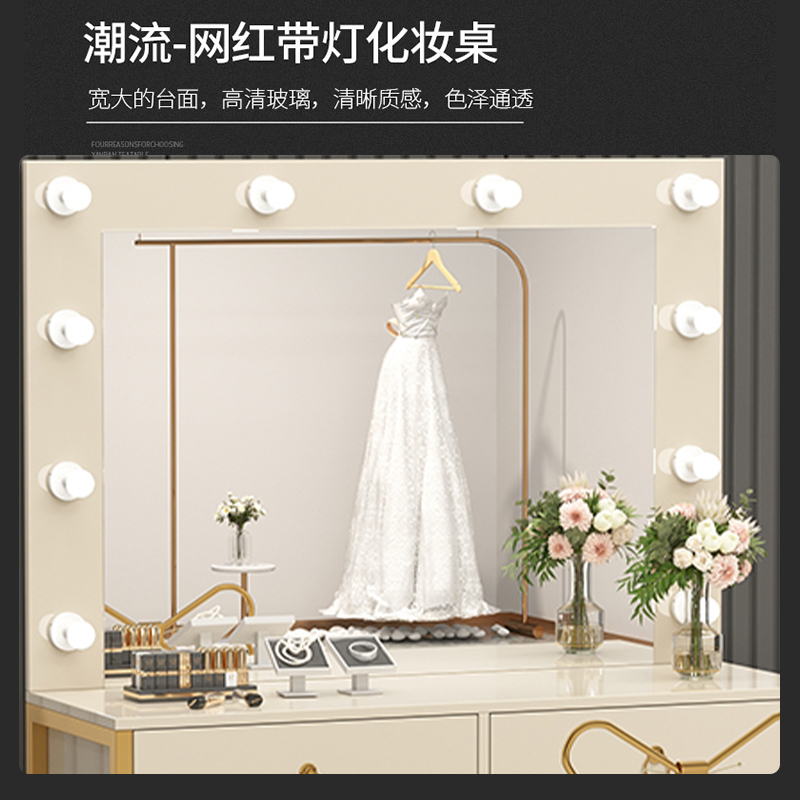 Dresser with lamp mirror integ - Beauty Makeup Bridal avaliação e preço