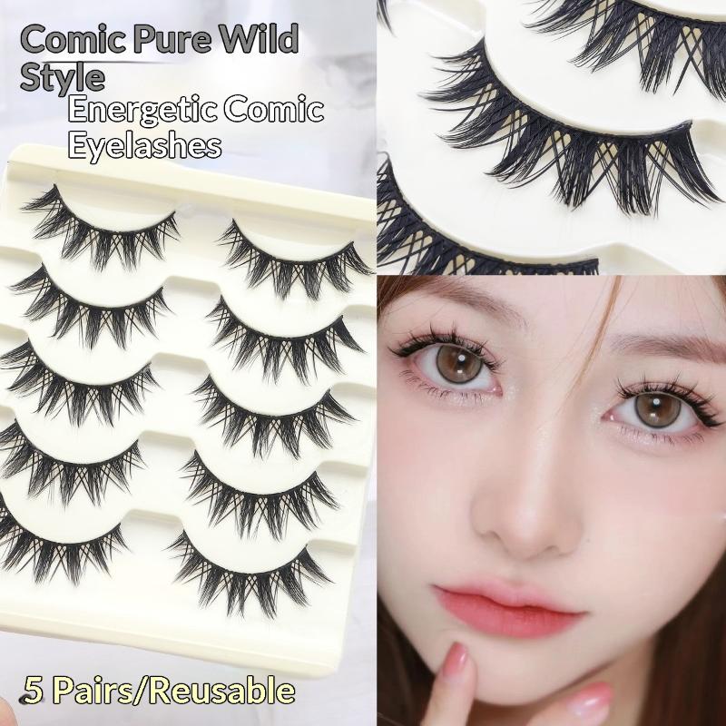 5 Pairs Manga Lashes Cosplay F - False Eyelashes Natural avaliação e preço