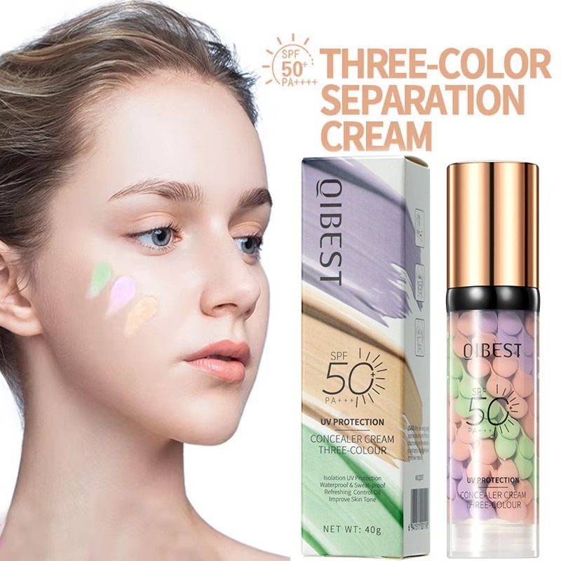 Face Makeup Primer Tri-color C - Beauty Makeup Foundation avaliação e preço