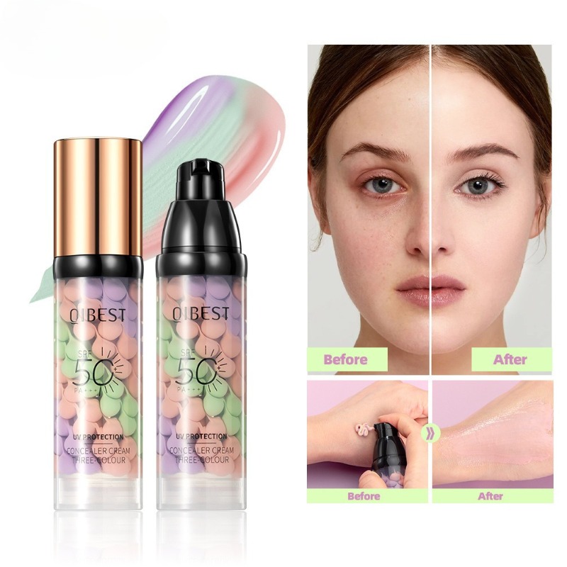 Face Makeup Primer Tri-color C - Beauty Makeup Foundation avaliação e preço