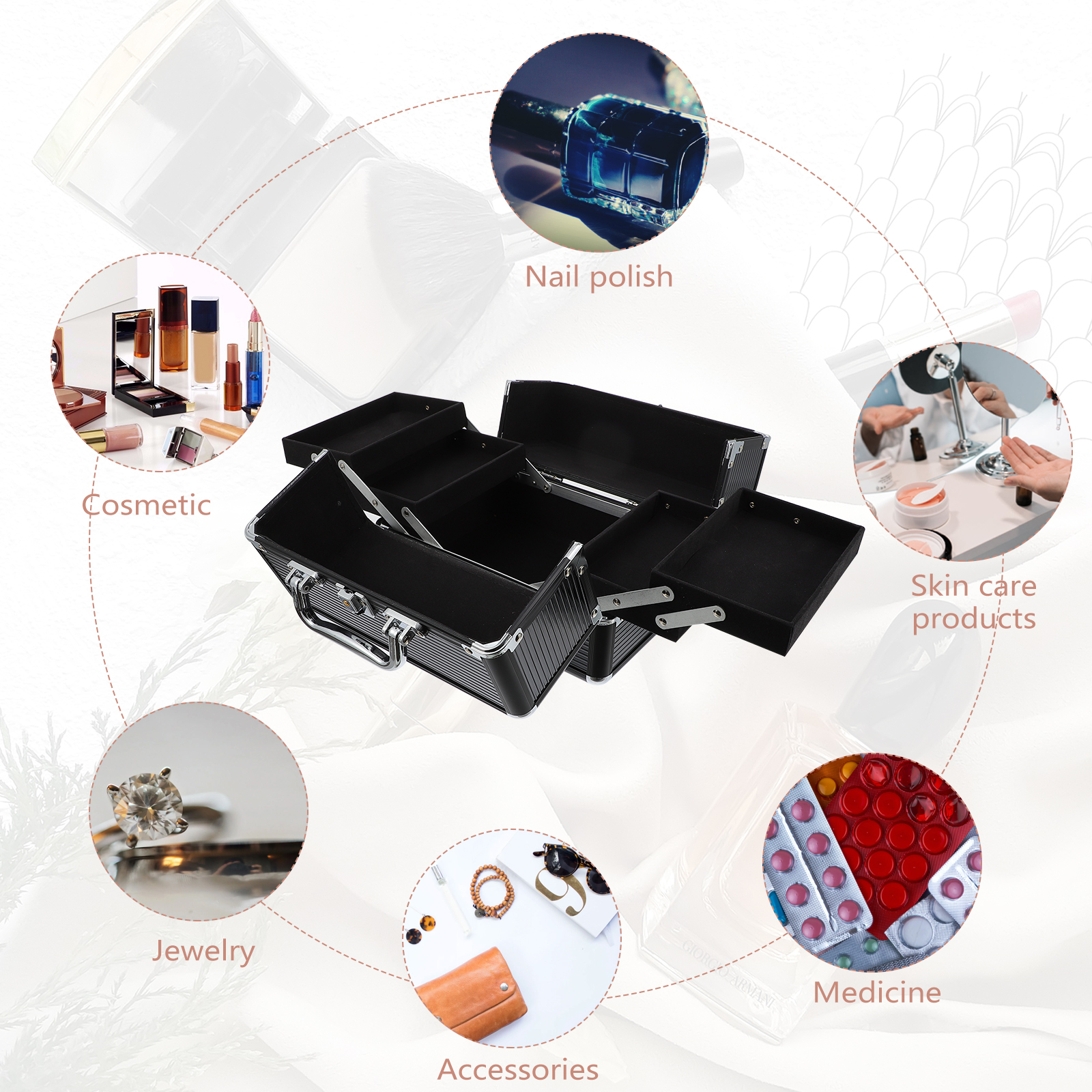 Makeup Case Handheld Storage C - Woman Beauty Makeup avaliação e preço