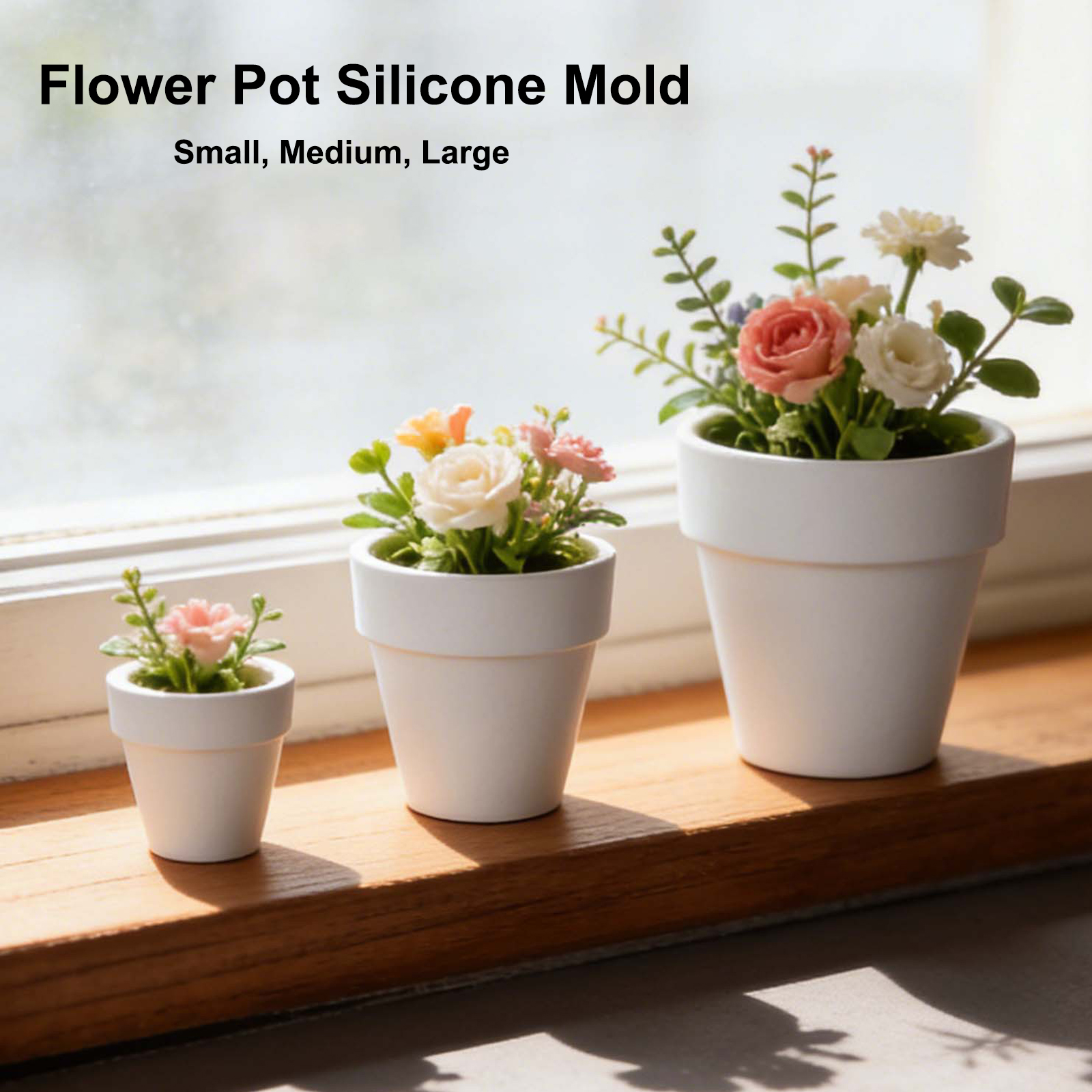Flower Pot Silicone Molds, 3Pc - Beauty Makeup Products avaliação e preço