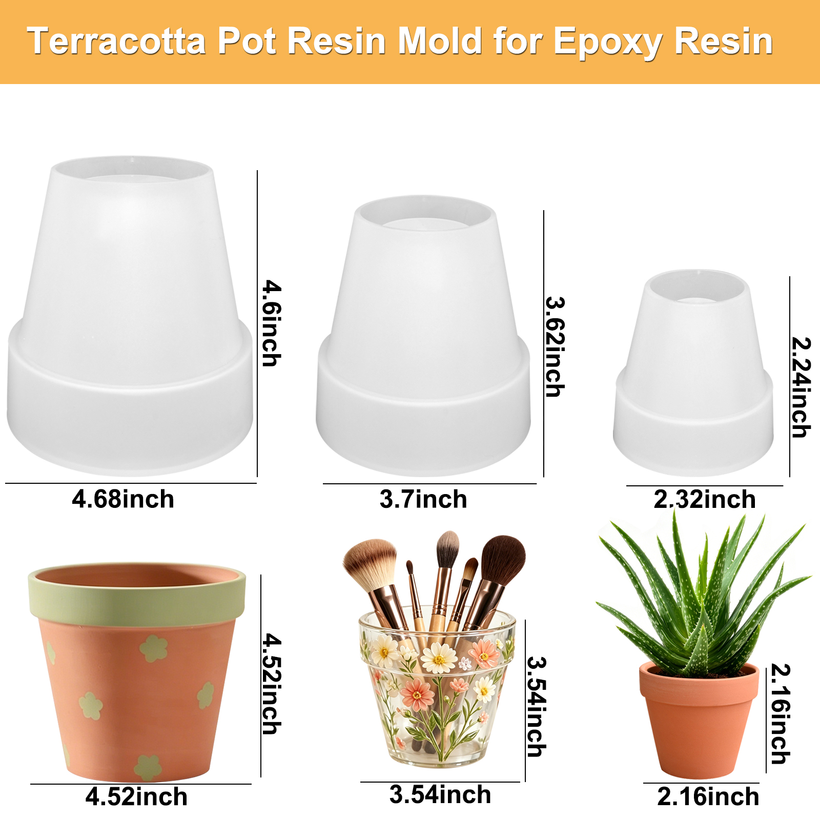 Flower Pot Silicone Molds, 3Pc - Beauty Makeup Products avaliação e preço