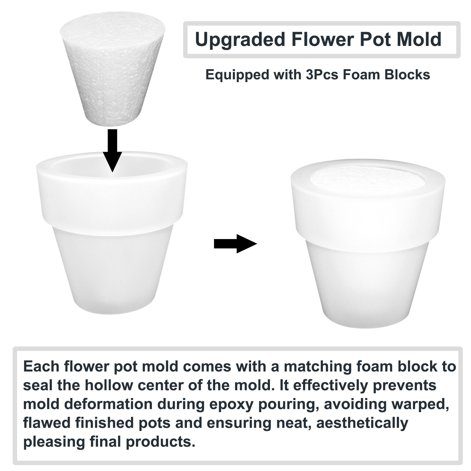 Flower Pot Silicone Molds, 3Pc - Beauty Makeup Products avaliação e preço