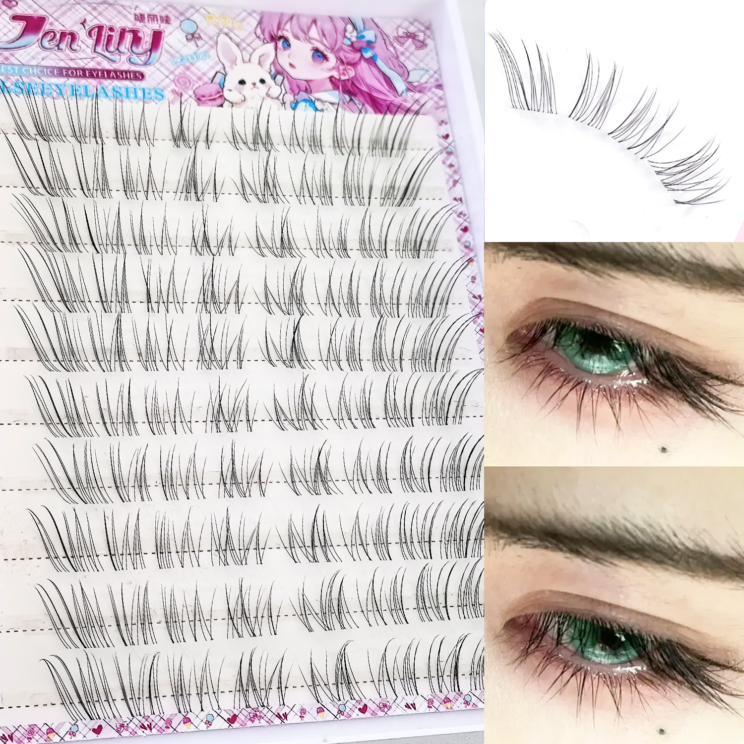 80PCS Little Milk Fox Glue-Fre - False Eyelashes Natural avaliação e preço
