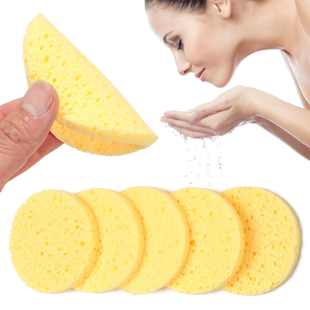 10pcs 6-9cm Yellow Face Round  - Cosmetic Sponge avaliação e preço