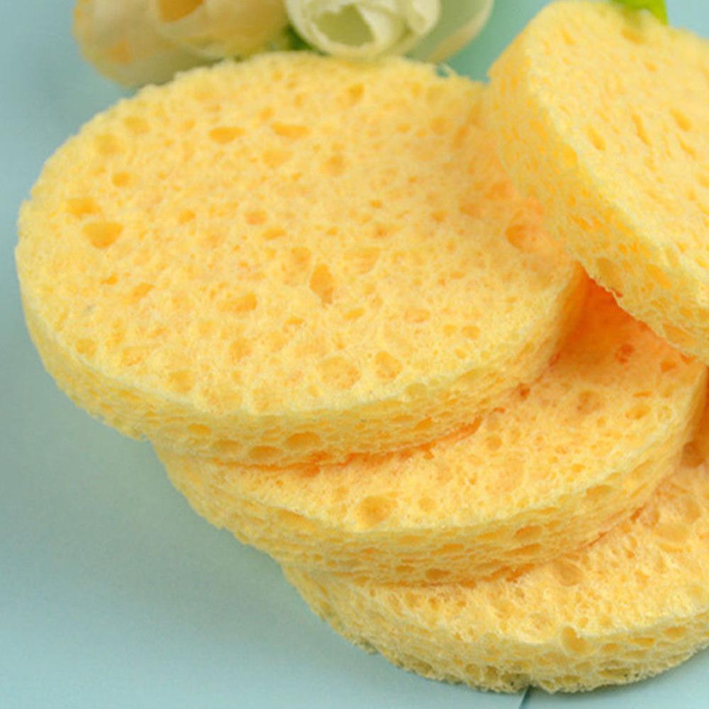 10pcs 6-9cm Yellow Face Round  - Cosmetic Sponge avaliação e preço