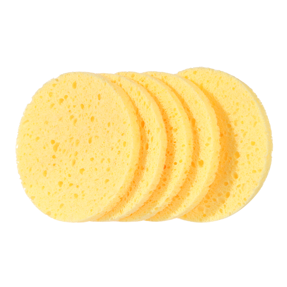 10pcs 6-9cm Yellow Face Round  - Cosmetic Sponge avaliação e preço