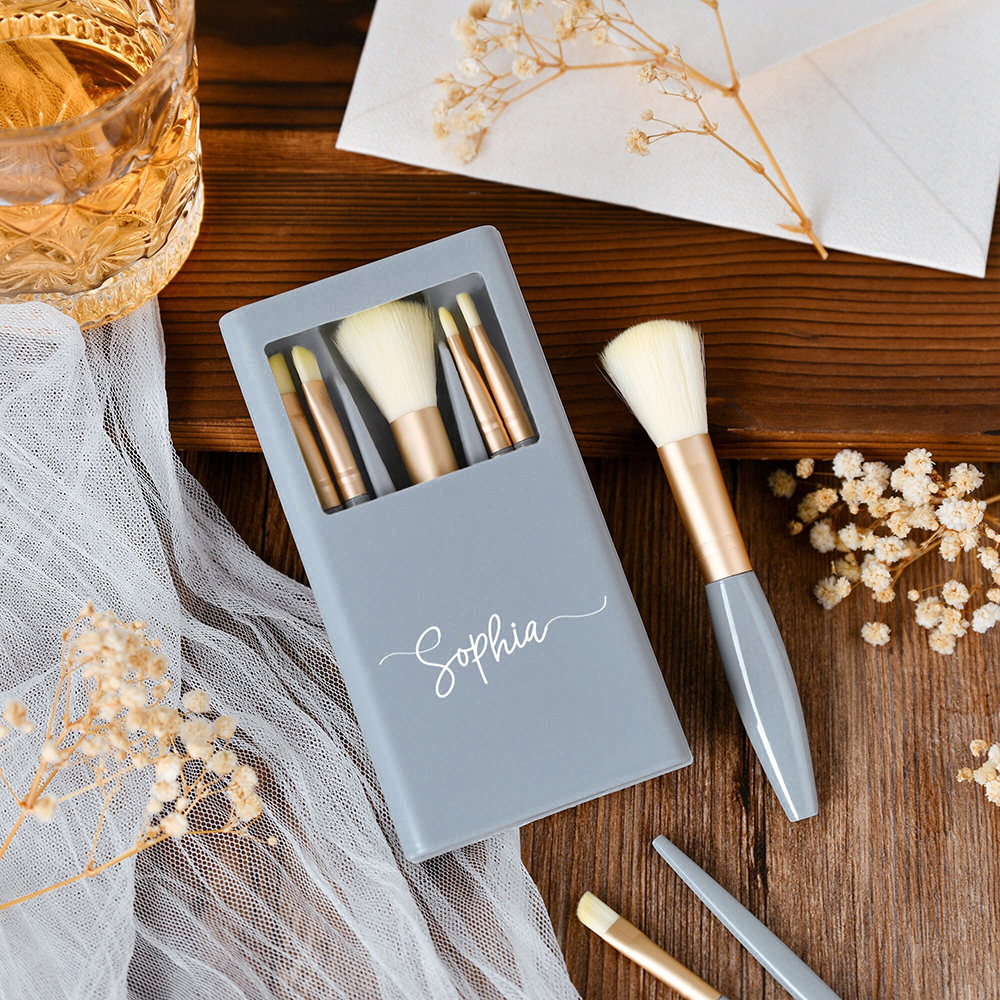 Personalized 5pc Makeup Brush  - Beauty Makeup Bridal avaliação e preço