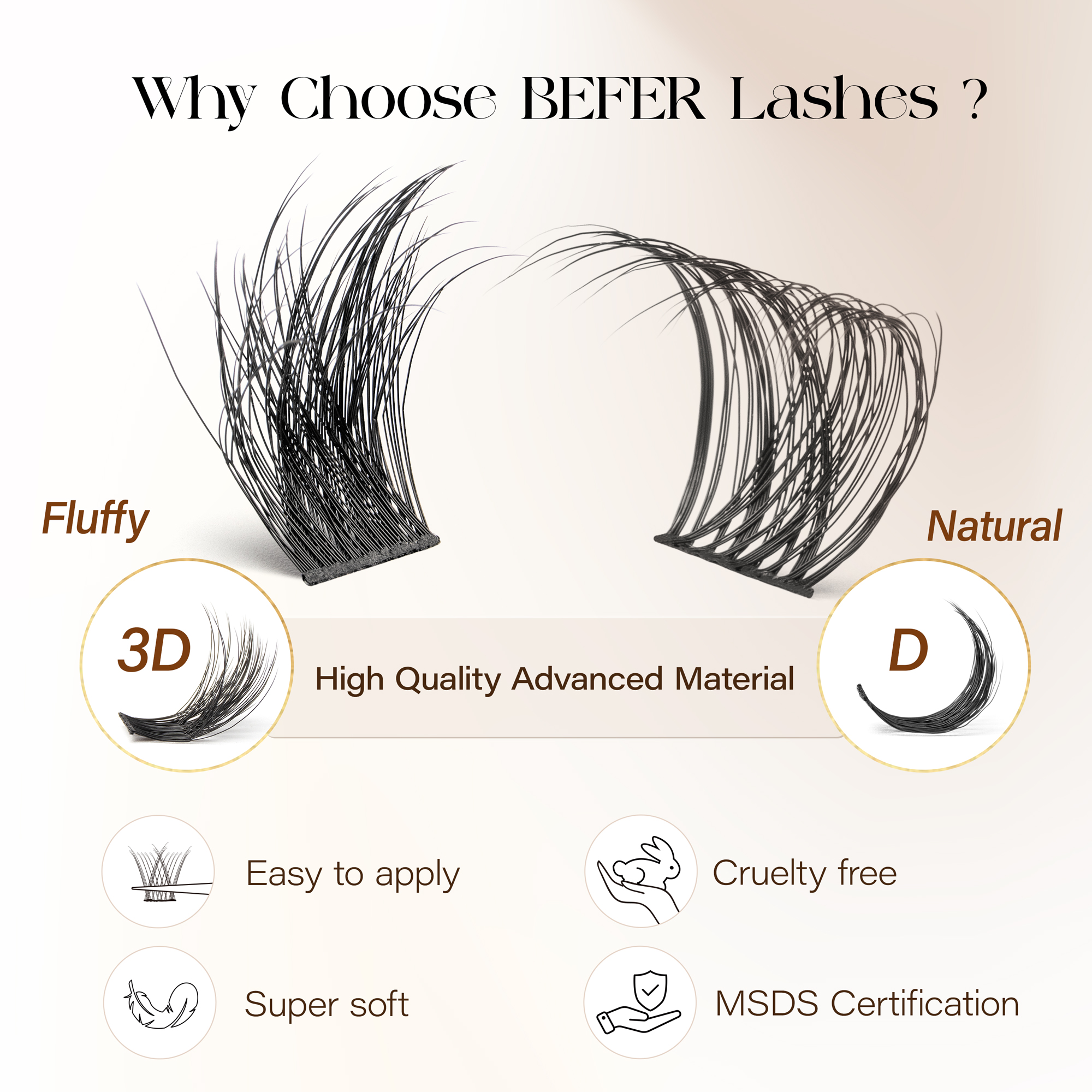 Befer Natural Lashes Clusters  - False Eyelashes Natural avaliação e preço