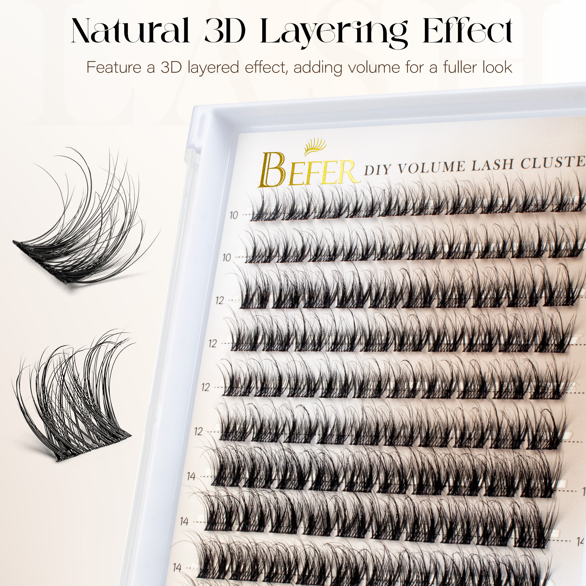 Befer Natural Lashes Clusters  - False Eyelashes Natural avaliação e preço